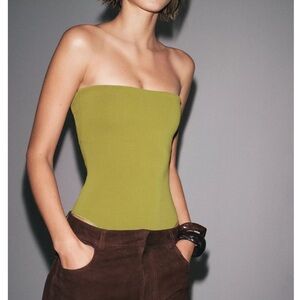 Zara NWT Stretch Bandeay Bodysuit